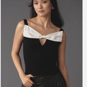 🚫sold🚫Maeve Black and White Bow Detail Sweater Tank